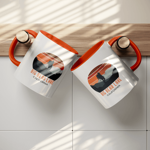 Big Bear Lake Backpacker Sunset - Accent Coffee Mug - Wears The MountainCoffee Mugsteelaunch