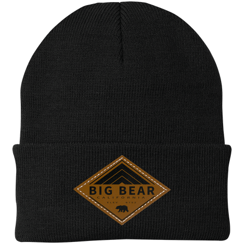 Big Bear Lake Retro Diamond - Patch Beanie - Wears The MountainHatsCustomCat