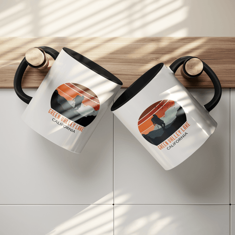 Green Valley Lake Backpacker Sunset - Accent Coffee Mug - Wears The MountainCoffee Mugsteelaunch