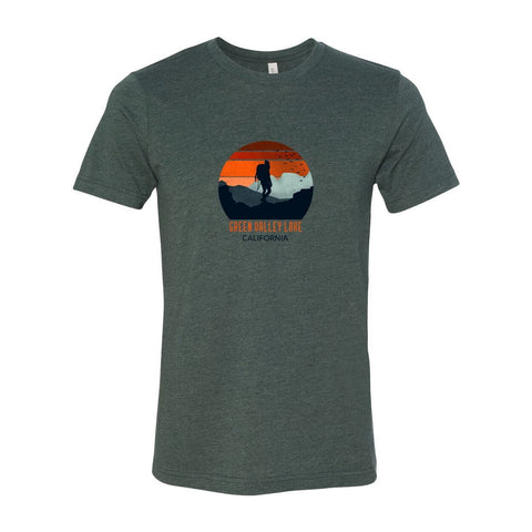 Green Valley Lake Backpacker Sunset - Unisex Jersey T - Wears The MountainT-ShirtsPrint Melon Inc.