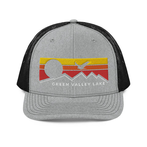 Green Valley Lake Flying Sunset - Trucker Hat - Wears The MountainWears The Mountain