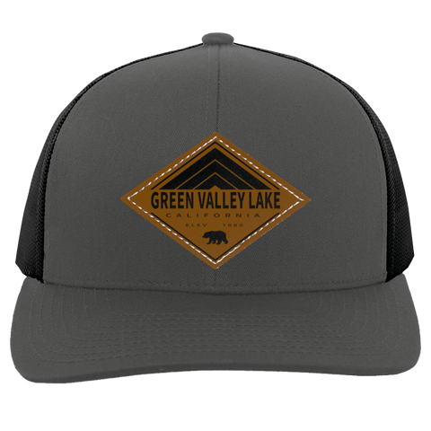 Green Valley Lake Retro Diamond - Patch Trucker Hat - Wears The MountainTrucker HatsCustomCat