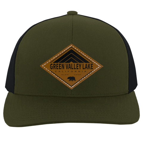 Green Valley Lake Retro Diamond - Patch Trucker Hat - Wears The MountainTrucker HatsCustomCat