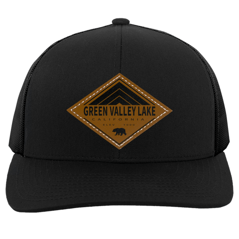 Green Valley Lake Retro Diamond - Patch Trucker Hat - Wears The MountainTrucker HatsCustomCat