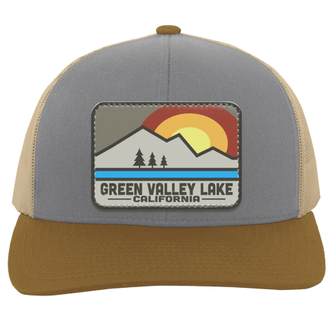 Green Valley Lake Retro Range - Patch Trucker Hat - Wears The MountainTrucker HatsCustomCat