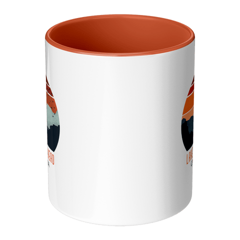 Lake Arrowhead Backpacker Sunset - Accent Coffee Mug (Orange) - Wears The MountainCoffee Mugsteelaunch