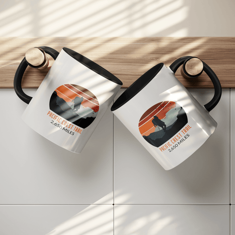 Pacific Crest Trail Backpacker Sunset - Accent Coffee Mug - Wears The MountainCoffee Mugsteelaunch