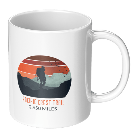 Pacific Crest Trail Backpacker Sunset - Accent Coffee Mug - Wears The MountainCoffee Mugsteelaunch