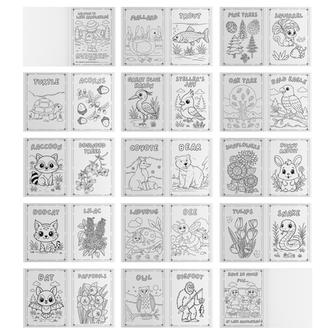 Plants and Animals of Lake Arrowhead - Coloring Book (Ages 2+) - Wears The MountainBooksteelaunch
