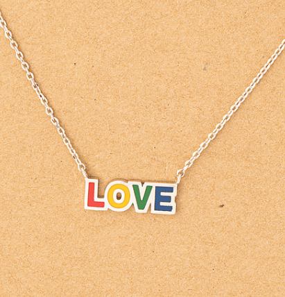 Rainbow Love Print Pendant Necklace - Wears The MountainJewelryWears The Mountain