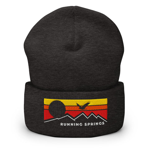 Running Springs Flying Sunset - Embroidered Cuffed Beanie - Wears The MountainWears The Mountain