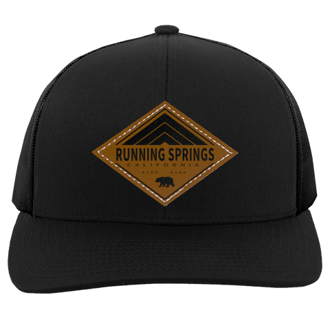 Running Springs Retro Diamond - Patch Trucker Hat - Wears The MountainTrucker HatsCustomCat