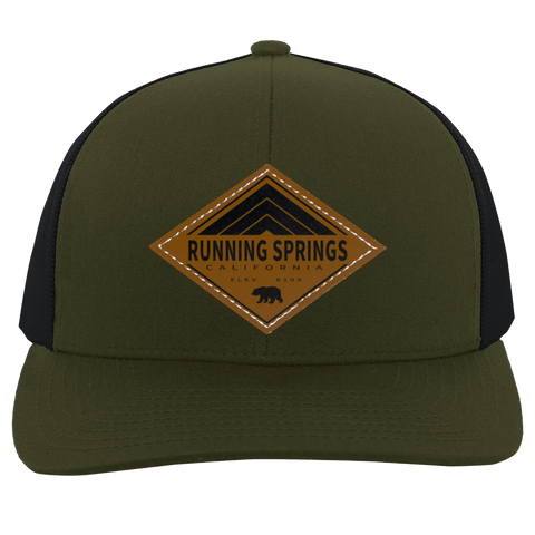 Running Springs Retro Diamond - Patch Trucker Hat - Wears The MountainTrucker HatsCustomCat