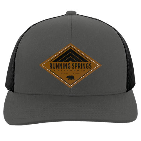 Running Springs Retro Diamond - Patch Trucker Hat - Wears The MountainTrucker HatsCustomCat