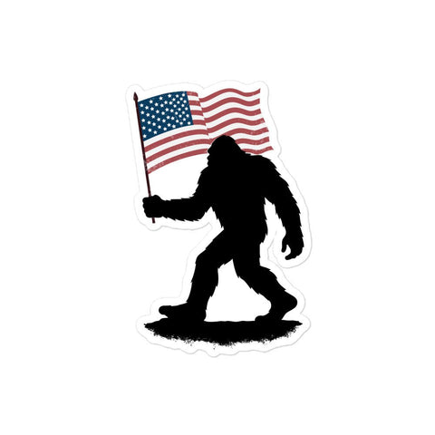 Sasquatch: American Flag - Sticker - Wears The MountainStickersWears The Mountain