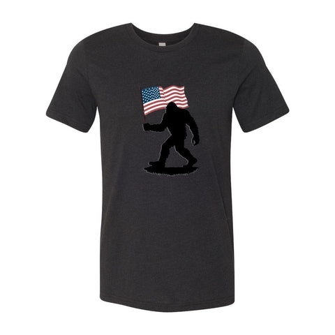 Sasquatch: American Flag - Unisex Jersey T - Wears The MountainT-ShirtsPrint Melon Inc.