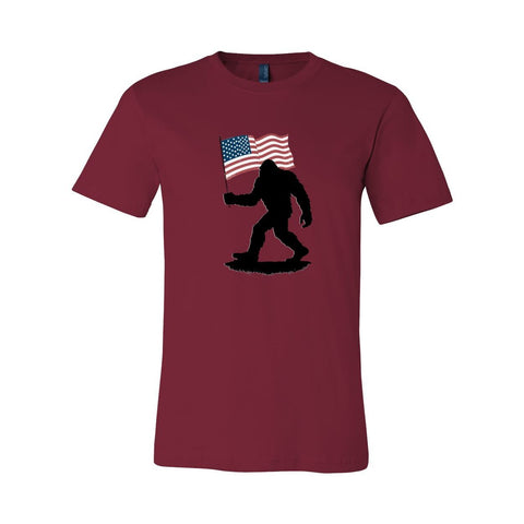 Sasquatch: American Flag - Unisex Jersey T - Wears The MountainT-ShirtsPrint Melon Inc.