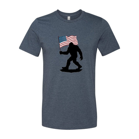 Sasquatch: American Flag - Unisex Jersey T - Wears The MountainT-ShirtsPrint Melon Inc.
