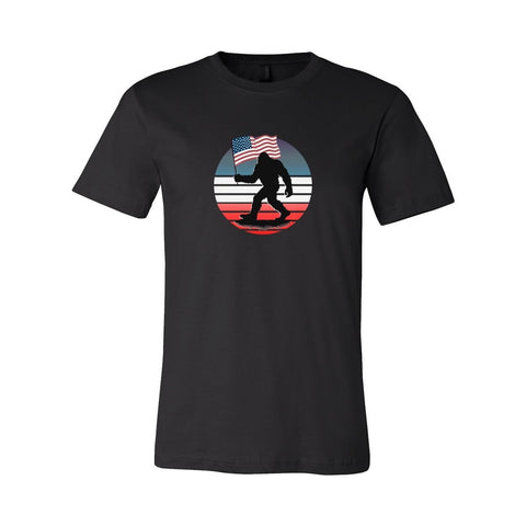 Sasquatch: American Sunset - Unisex Jersey T - Wears The MountainT-ShirtsPrint Melon Inc.