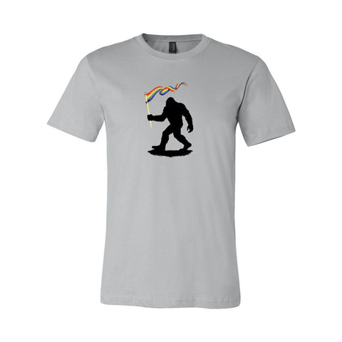 Sasquatch: Pride Flag - Unisex Jersey T - Wears The MountainT-ShirtsPrint Melon Inc.
