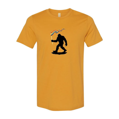 Sasquatch: Pride Flag - Unisex Jersey T - Wears The MountainT-ShirtsPrint Melon Inc.