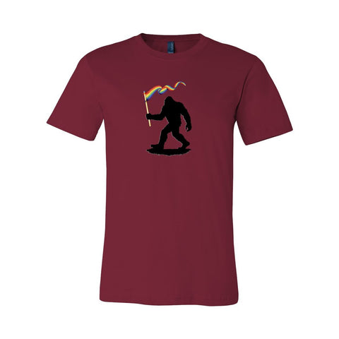 Sasquatch: Pride Flag - Unisex Jersey T - Wears The MountainT-ShirtsPrint Melon Inc.