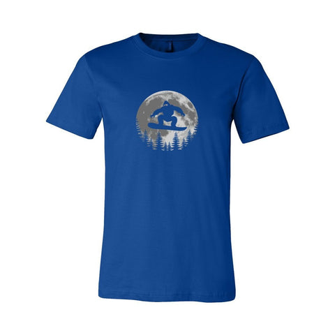 Sasquatch Snowboard at Dusk - Unisex Jersey T - Wears The MountainT-ShirtsPrint Melon Inc.