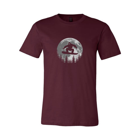 Sasquatch Snowboard at Dusk - Unisex Jersey T - Wears The MountainT-ShirtsPrint Melon Inc.