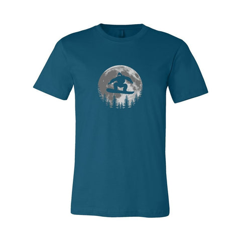 Sasquatch Snowboard at Dusk - Unisex Jersey T - Wears The MountainT-ShirtsPrint Melon Inc.