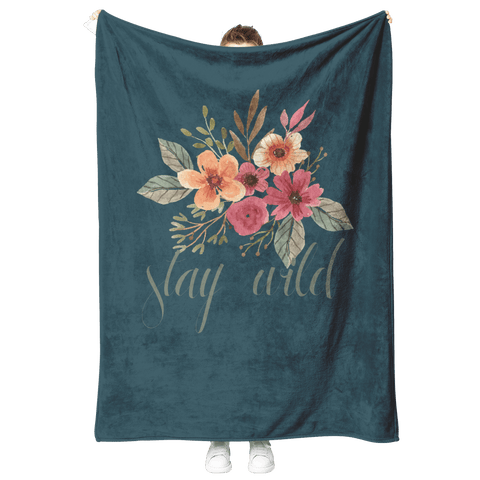 Stay Wild - Plush Blanket (TeeLaunch) - Wears The MountainBlanketsteelaunch