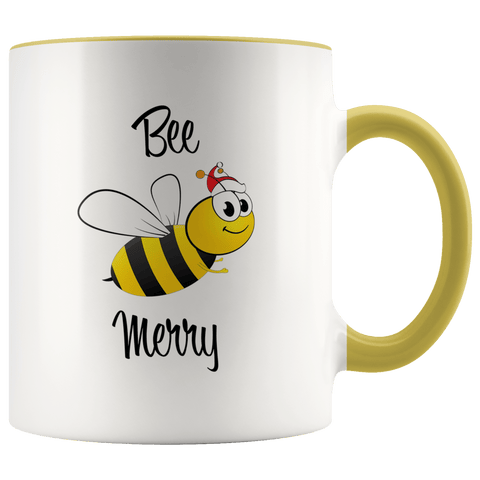 Bee Merry - Accent Coffee Mug - Wears The MountainDrinkwareteelaunch