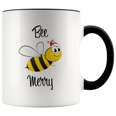 Bee Merry - Accent Coffee Mug - Wears The MountainDrinkwareteelaunch