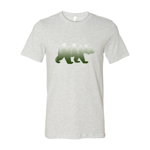 Faded Bear w/ Trees - Unisex Jersey T - Wears The Mountain