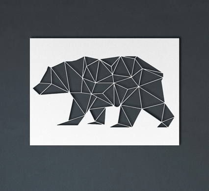 Geometric Bear - Metal Art - Wears The MountainWall Artteelaunch