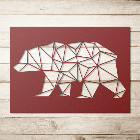 Geometric Bear - Metal Art - Wears The MountainWall Artteelaunch