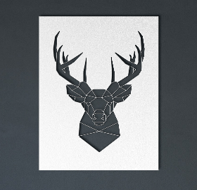 Geometric Deer - Metal Art - Wears The MountainWall Artteelaunch