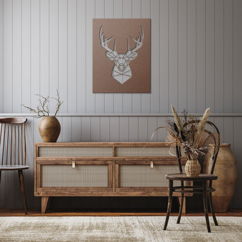 Geometric Deer - Metal Art - Wears The MountainWall Artteelaunch