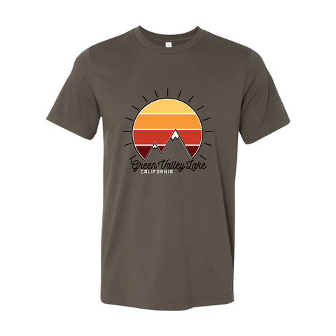 Green Valley Mountain Sunset - Unisex Jersey T - Wears The Mountain