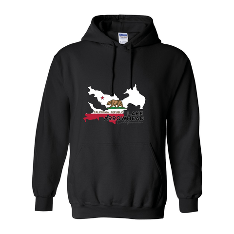Lake Arrowhead Lake Flag - Hooded Sweatshirt - Wears The Mountain