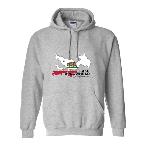 Lake Arrowhead Lake Flag - Hooded Sweatshirt - Wears The Mountain