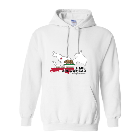 Lake Arrowhead Lake Flag - Hooded Sweatshirt - Wears The Mountain