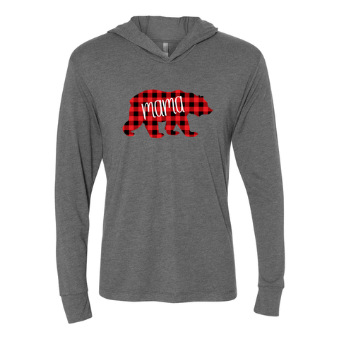 Mama Bear - Unisex Hooded Long Sleeve T - Wears The Mountain
