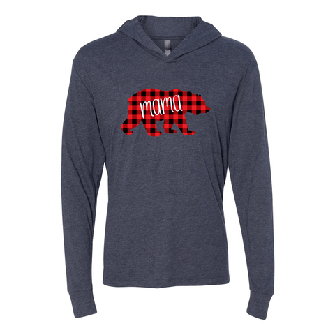 Mama Bear - Unisex Hooded Long Sleeve T - Wears The Mountain