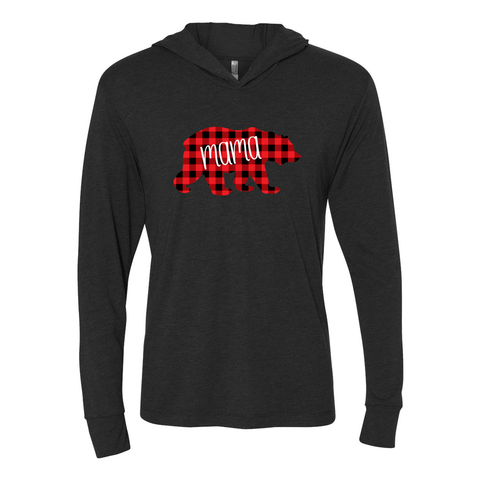 Mama Bear - Unisex Hooded Long Sleeve T - Wears The Mountain