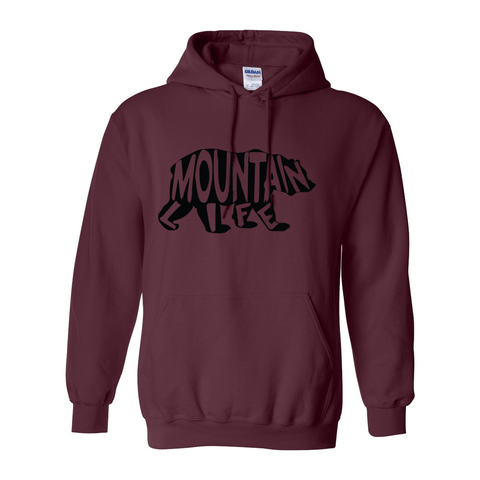 Mountain Life: Block Letter Bear - Hooded Sweatshirt - Wears The Mountain