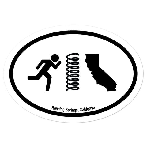 Running Springs, California - Oval Icon Sticker - Wears The MountainStickersPrintful