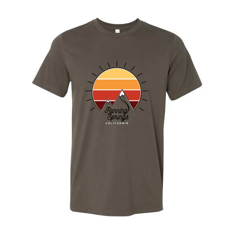 Running Springs Mountain Sunset - Unisex Jersey T - Wears The Mountain