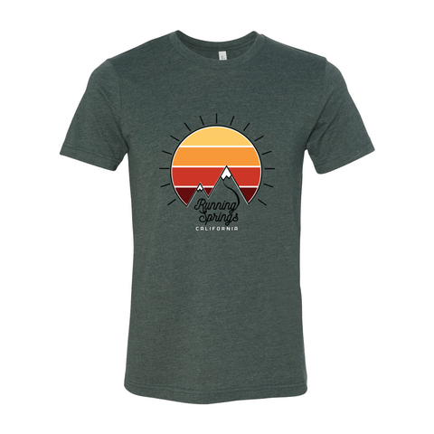 Running Springs Mountain Sunset - Unisex Jersey T - Wears The Mountain