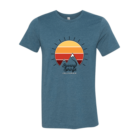 Running Springs Mountain Sunset - Unisex Jersey T - Wears The Mountain