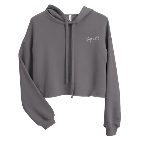 Stay Wild - Embroidered Crop Hoodie - Wears The MountainWears The Mountain